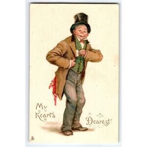 Frances Brundage Irish Man In Top Hat Valentine Postcard Series 100 Tuck 1900s